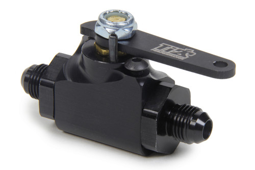 Shutoff Valve - MPD Style - Fuel Shutoff - In-Line - 6 AN Male Inlet - 6 AN Male Outlet - Aluminum - Black Anodized - Each