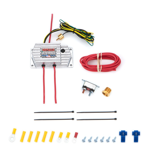 Fan Controller - High Amperage Dual Fan - Adjustable - 150-240 Degree F Activation Range - 3/8 in NPT Temperature Sensor - 35 amps - Kit Fan Controller - High Amperage Dual Fan - Adjustable - 150-240 Degree F Activation Range - 3/8 in NPT Temperature Sensor - 35 amps - Kit