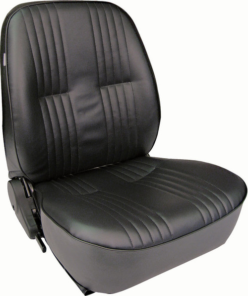 Seat - Pro-90 Lowback 1400 Series - Passenger Side - Sliders - Reclining - Vinyl - Black - Each