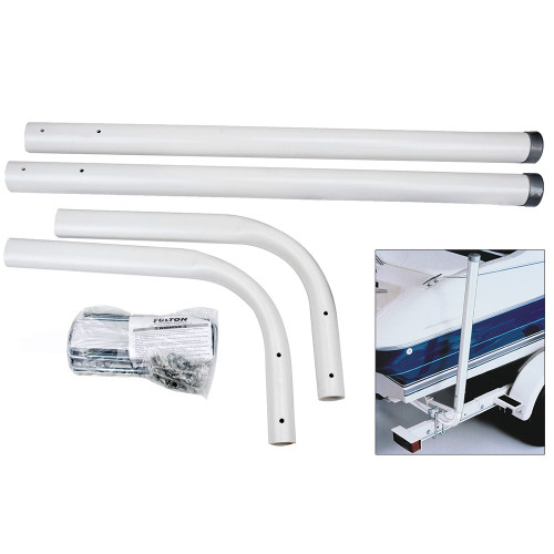 Boat Guide Post - 44 in Tall - Steel - White - Pair