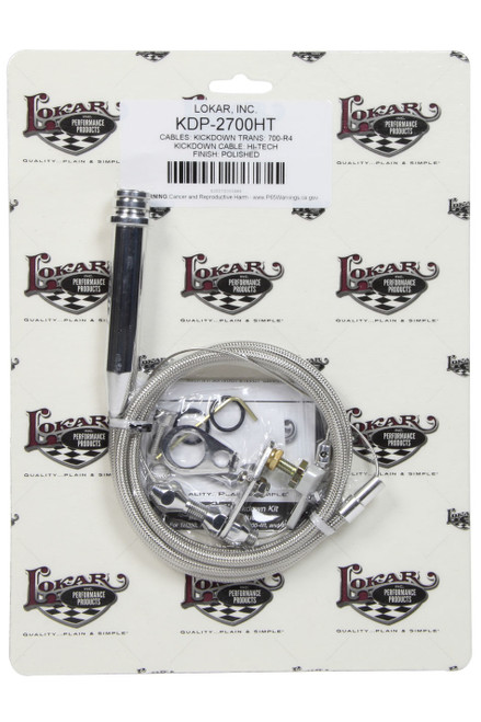 Kickdown Cable - Hi-Tech - Adjustable Length - Braided Stainless Housing - Aluminum Fittings - Natural - 700R4 - Kit