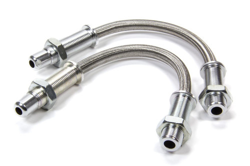 Door Jam Wire Loom - 12 in Long - 1/2 in Diameter Hose - Braided Stainless - Universal - Pair
