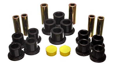 Spring Shackle Bushing - Hyper-Flex - Rear - Polyurethane / Steel - Black / Cadmium - Ford Fullsize SUV 2000-03 - Kit