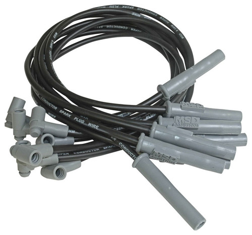 Spark Plug Wire Set - Super Conductor - Spiral Core - 8.5 mm - Black - Straight Plug Boots - HEI Style Terminal - Various GM - Kit Spark Plug Wire Set - Super Conductor - Spiral Core - 8.5 mm - Black - Straight Plug Boots - HEI Style Terminal - Various GM - Kit