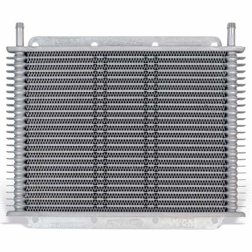 Fluid Cooler - 7.875 x 11 x 0.75 in - Plate and Fin Type - 23 Row - 3/8 in Hose Barb Inlet / Outlet - Fittings / Hardware / Hose - Aluminum - Natural - Transmission Fluid - Kit