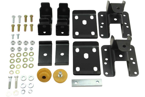 Rear Flip Kit - 5 to 6 in Lowering - Brackets / Hardware - Black Powder Coat - GM Fullsize Truck 2014-18 - Kit