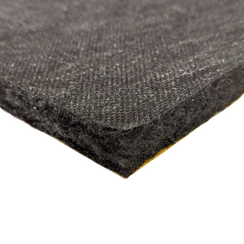 Heat and Sound Barrier - Under Hood - Hood Liner - Self Adhesive Backing - 32 x 59 in Sheet - 1/2 in Thick - Black - Each