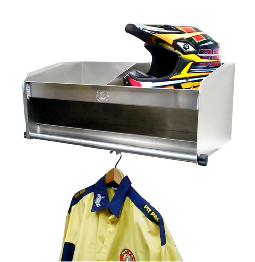 Helmet Shelf - 2 Bay - 28.5 in Long - 12 in Tall - 15 in Deep - Front Tube - Aluminum - Natural - Each