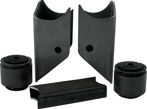 Trailing Arm Bracket - Stock - Lower / Upper - 3 in OD Axle Tubes - 1 Hole - Steel - Black Paint - GM G-Body Chassis - Kit