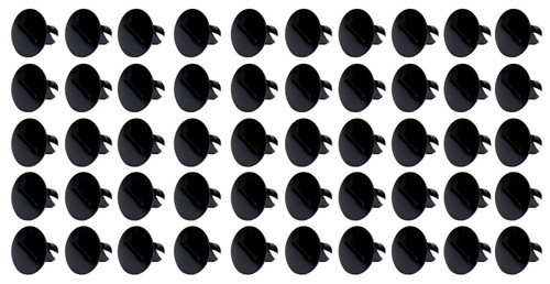 Quick Turn Fastener - Large Oval Head - Slotted - 7/16 x 0.500 in Body - Aluminum - Black Anodized - Set of 50