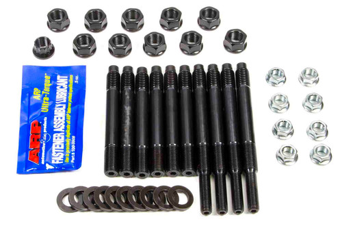 Main Stud Kit - Hex Nuts - 2-Bolt Mains - Chromoly - Black Oxide - Windage Tray - Big Block Chevy - Kit