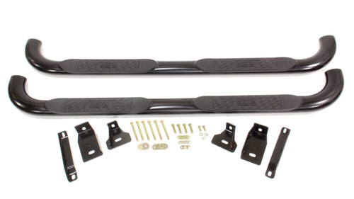Step Bars - Platinum - 4 in Oval Bent - Mount Kit Included - Steel - Black Powder Coat - Crew Cab - GM Fullsize Truck 1999-2014 - Pair Step Bars - Platinum - 4 in Oval Bent - Mount Kit Included - Steel - Black Powder Coat - Crew Cab - GM Fullsize Truck 1999-2014 - Pair