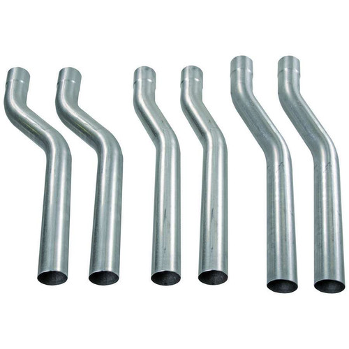 Exhaust Pipe Bend Kit - 3 in Diameter - One End Expanded - Mandrel - Two 4 in / Two 6 in / Two 8 in Bend - 16 Gauge - Steel - Natural - Kit
