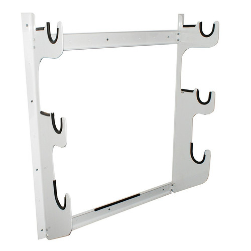 Axle Rack - Wall Mount - 2 Front Axles and 1 Rear Axle Capacity - Aluminum - White Powder Coat - Each