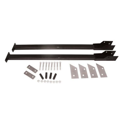 Subframe Connectors - Bolt-On - 2 x 1-1/2 x 0.083 Tubing - Steel - Black Powder Coat - Mopar B-Body 1966-74 - Kit