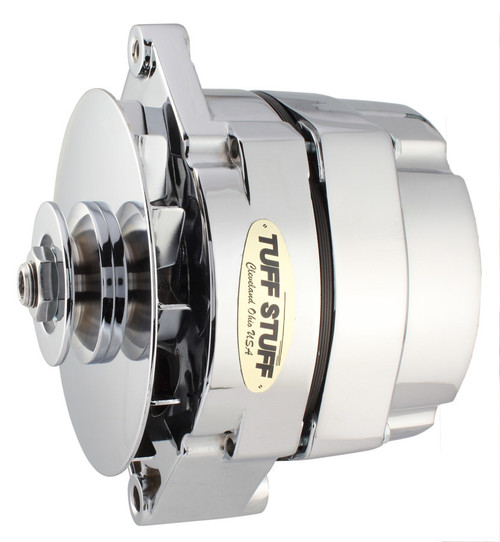 Alternator - 100 amps - 12V - 1-Wire - Single V-Belt Pulley - Aluminum Case - Chrome - Various Applications - Each