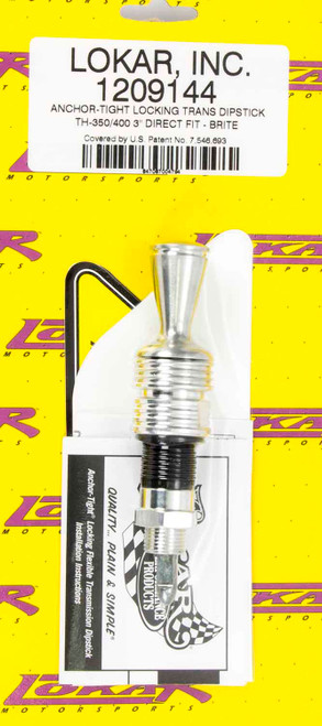 Transmission Dipstick - Anchor Tight - Locking - Direct Mount - Aluminum - Clear Anodized - TH350 / TH400 - Each