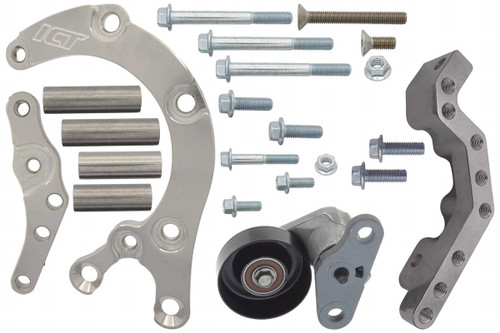 Air Conditioning Bracket - Passenger Side Mount - Low Mount - Aluminum - Natural - GM LS-Series - Kit