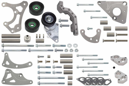 Alternator Bracket - Passenger Side - Upper / Lower - Head Mount - Aluminum - Natural - GM LS-Series - Kit
