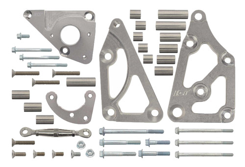 Alternator Bracket - Passenger Side - High Mount - Water Pump Mount - Aluminum - Natural - GM LS-Series - Kit