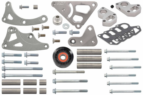 Alternator Bracket - Passenger Side - High Mount - Head / Water Pump Mount - Aluminum - Natural - GM LS-Series - Kit