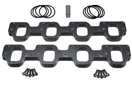 Intake Manifold Spacer - Aluminum - Rectangle Port - 1/2 in Thick - O-Rings / Hardware Included - GM GenV LT-Series - Kit