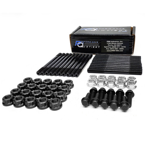 Main Stud Kit - 12 Point Nuts - 6-Bolt Mains - Steel - Black Oxide - GM LS-Series - Kit