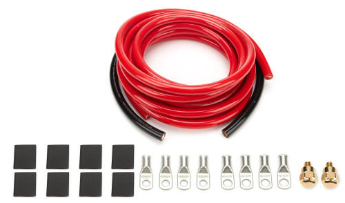Battery Cable Kit - 2 Gauge - Side Mount Battery Terminals - Terminals / Heat Shrink Included - Copper - 15 ft Red / 2 ft Black - Kit