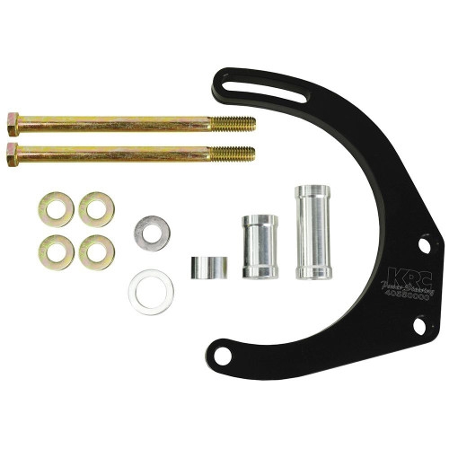 Alternator Bracket - Passenger Side - Mid Mount - Block / Water Pump Mount - 2 Piece - Aluminum - Black Anodized - Short Water Pump - Delco Alternator - Small Block Chevy - Kit