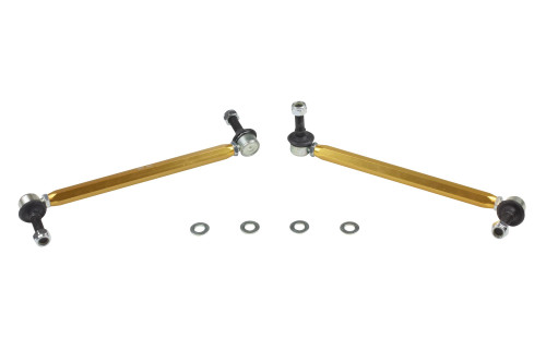 End Link - Front - Adjustable - Aluminum / Rubber - Gold Anodized / Black - Various Applications - Pair