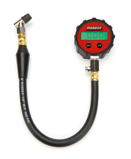Tire Pressure Gauge - 0-100 psi - Digital - 2-5/8 in Diameter - Red Face - 0.1 lb Increments - Each