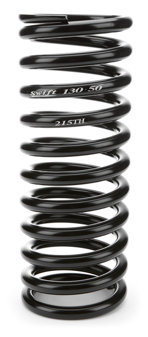 Coil Spring - Tight Helix - 5 in OD - 13 in Length - 215 lb/in Spring Rate - Steel - Black Powder Coat - Each