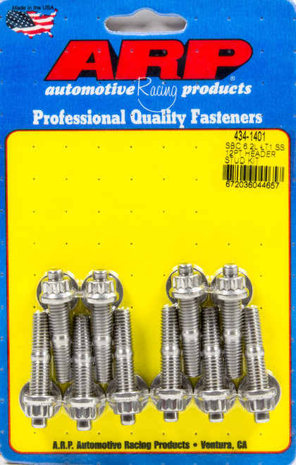 Header Stud - 8 mm x 1.25 Thread - 1.75 in Long - 12 Point Head - Stainless - Polished - GM GenV LT-Series - Set of 10 Header Stud - 8 mm x 1.25 Thread - 1.75 in Long - 12 Point Head - Stainless - Polished - GM GenV LT-Series - Set of 10