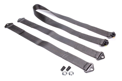 Safety Tether - Full Chassis - 1 in Wide - Hardware Included - Nylon - Black - Sprint Car - Kit