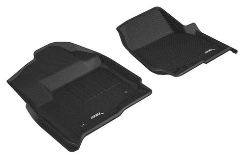 Floor Liner - Kagu - Front - Plastic - Black / Textured - Ford Fullsize Truck 2015-21 - Pair