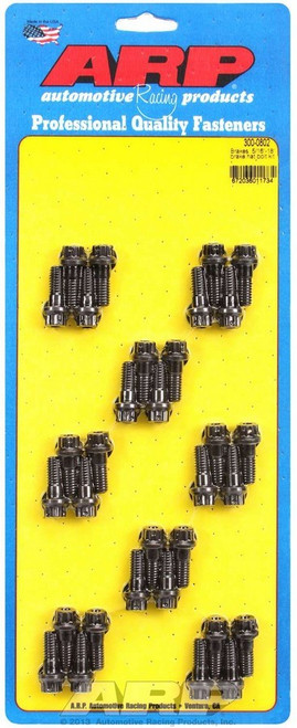 Brake Hat Bolt - 5/16-18 in Thread - 0.850 in Long - 12 Point Head - Washers Included - Chromoly - Black Oxide - Set of 32