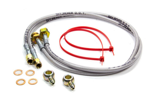 Brake Hose Kit - DOT Approved - Braided Stainless - 6 to 8 in Lift - Front - GM Fullsize Truck 1979-87 - Kit