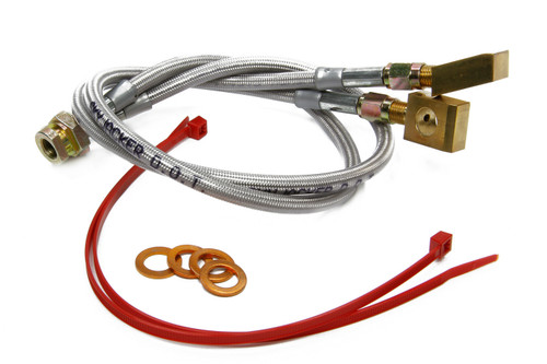 Brake Hose Kit - DOT Approved - Braided Stainless - 3 to 5 in Lift - Front - Disc Brakes - Jeep CJ 1976-81 - Kit