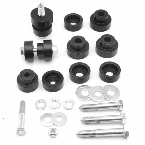 Body Mount Bushing - Interlock - Hardware Included - Aluminum - Black Anodized - GM F-Body / X-Body 1967-81 - Kit Body Mount Bushing - Interlock - Hardware Included - Aluminum - Black Anodized - GM F-Body / X-Body 1967-81 - Kit