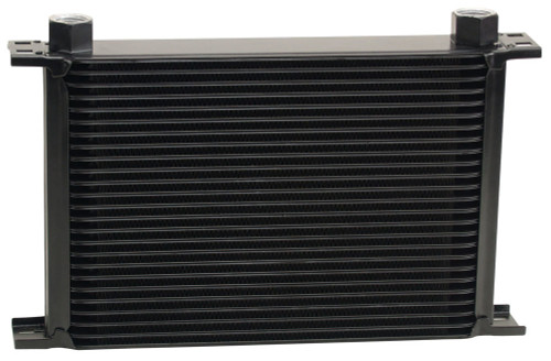 Fluid Cooler - 13 x 8.313 x 2 in - Plate Type - 10 AN Female O-Ring Inlet / Outlet - Aluminum - Black Powder Coat - Universal - Each