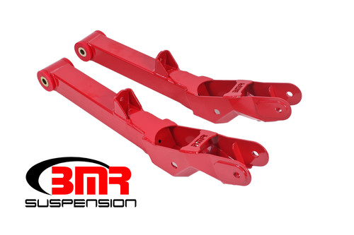 Trailing Arm - Tubular - Lower - Boxed - Polyurethane Bushings - Steel - Red Powder Coat - Chevy Camaro 2010-15 - Pair