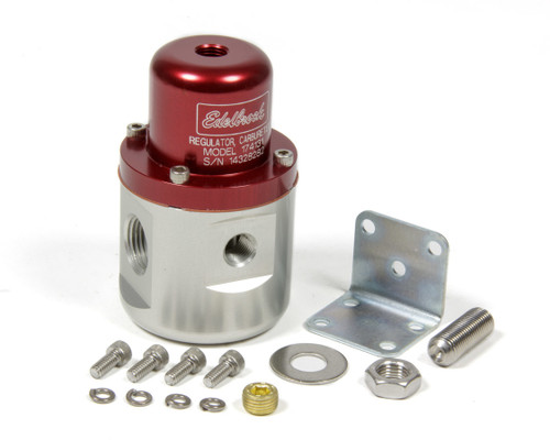 Fuel Pressure Regulator - 5 to 10 psi - In-Line - 3/8 in NPT Female Inlets - 3/8 in NPT Female Outlet - 3/8 in NPT Female Return - 1/8 in NPT Port - Bypass - Aluminum - Red / Clear Anodized - E85 / Gas / Methanol - Each Fuel Pressure Regulator - 5 to 10 psi - In-Line - 3/8 in NPT Female Inlets - 3/8 in NPT Female Outlet - 3/8 in NPT Female Return - 1/8 in NPT Port - Bypass - Aluminum - Red / Clear Anodized - E85 / Gas / Methanol - Each