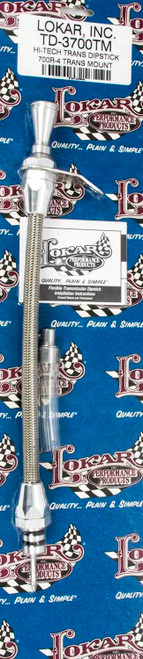 Transmission Dipstick - Hi-Tech - Transmission Mount - Flexible - Braided Stainless Housing - Aluminum - Natural - 700R4 - Each