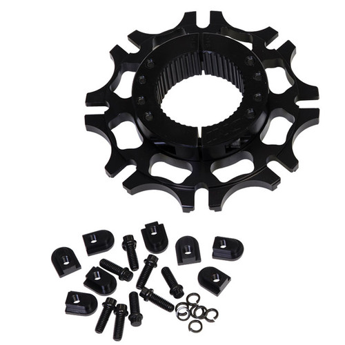 Brake Rotor Adapter - Rear Inboard - Tri-Lock - 2.750 x 42 Spline Axle Mount to 8 x 7.000 in Rotor Bolt Pattern - Aluminum - Black Anodized - Each Brake Rotor Adapter - Rear Inboard - Tri-Lock - 2.750 x 42 Spline Axle Mount to 8 x 7.000 in Rotor Bolt Pattern - Aluminum - Black Anodized - Each