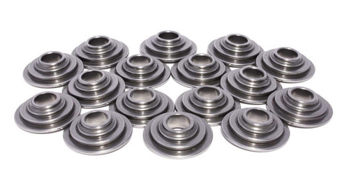 Valve Spring Retainer - 10 Degree - 0.870 in / 0.735 in OD Steps - 1.250 in Dual Spring - Steel - Set of 16
