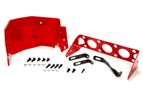 Automatic Transmission Shield - SFI 4.1 - Aluminum - Red Powder Coat - Powerglide - Kit