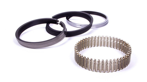Piston Rings - Sportsman Series - 4.040 in Bore - File Fit - 1/16 x 1/16 x 3/16 in Thick - Standard Tension - Ductile Iron - Plasma Moly - 8-Cylinder - Kit