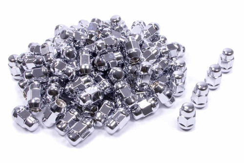 Lug Nut - Acorn Bulge - 12 mm x 1.50 Right Hand Thread - 3/4 in Hex Head - 60 Degree Seat - Closed End - Steel - Chrome - Set of 100