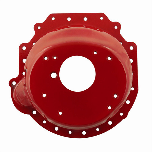 Bellhousing - Block Plate - Hardware Included - SFI 6.1 - Steel - Red Powder Coat - Muncie / Saginaw / T5 / T10 / Tremec TKO - Pontiac V8 - Kit Bellhousing - Block Plate - Hardware Included - SFI 6.1 - Steel - Red Powder Coat - Muncie / Saginaw / T5 / T10 / Tremec TKO - Pontiac V8 - Kit