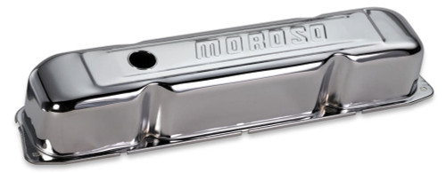 Valve Cover - Tall - Baffled - Moroso Logo - Steel - Chrome - Mopar B / RB-Series - Pair